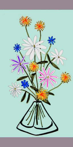 daisies, cornflowersart, flowers, still life, arts, artist, artists, drawing, drawings, New York, Brooklyn, pencil, marker, watercolor, canvas, paper